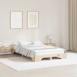 vidaXL okvir postelje Naravni trden borov les 120 x 190 cm