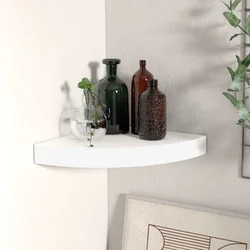 Plutajuća kutna polica bijela 25 x 25 x 3,8 cm MDF