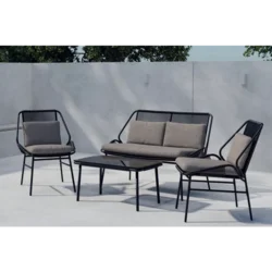 Venture Design Sedežna garnitura Zakynthos miza 42x80x45 cm rjava
