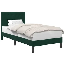 Vidaxl Konstrukcija postelje Temno zelena 90 x 190 cm Žamet