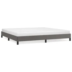 Vidaxl Posteljni okvir siv 200x200 cm umetno usnje