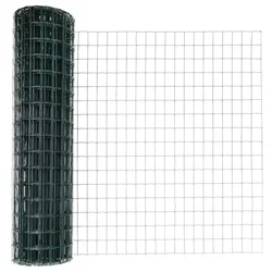 Vidaxl Evropska ograja Zelena 1,4 x 10 m PVC prevlečen železo