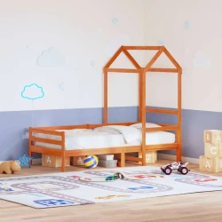 Vidaxl Streha za otroško posteljo rjava 108x70x176,5 cm borovina
