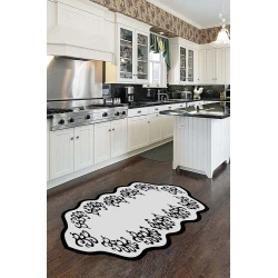 Conceptum Hypnose Tepih Hmnt947, Ovalni, 80x50 cm, Crno-beli