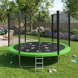 Zelena trambolina 244cm Magic Moow sa zaštitnom mrežom i merdevinama ( QD244-ZEA )