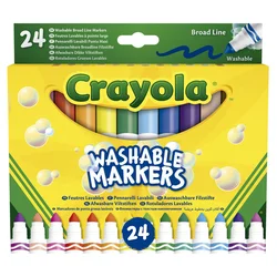 Crayola: Set 24 pralnih markerjev z zaobljenimi konicami