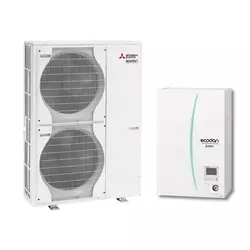 Mitsubishi Electric Ecodan - Set PUHZ-SW120VHA+EHSC-YM9C+PAC-TH011-E, (PUHZ-SW120VHA/EHSC-YM9C/PAC-TH011-E)