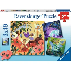 Ravensburger Puzzle Vila, zmaj in samorog 3x49 delov