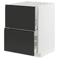 METOD / MAXIMERA Pod.element sudop. i 2front/2fioke, bela/Upplöv boja antracita, mat, 60x60 cm
