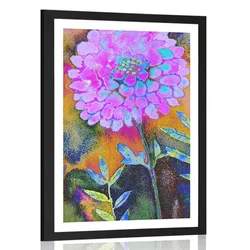 Plakat s paspartujem čudovite rože - 30x45 silver