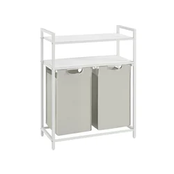 Songmics Košara za perilo 2 prekata 73x33x92 cm rjava