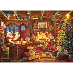 Schmidt - Puzzle Thomas Kinkade: Božiček pregleduje seznam želja - 1 000 kosov