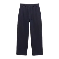 Pull&Bear Hlače temno modra
