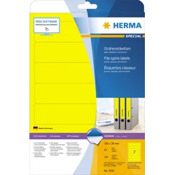 Herma etikete 192x38, za uski registrator A4/7 1/20 žuta ( 02H5091 )