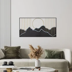 Wallity Zidna dekoracija Sagarmatha-1, 114x4x60 cm, Crno-zlatne boje