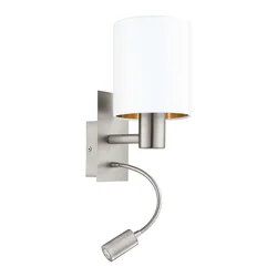 Eglo 96484 - LED fleksibilna svetiljka PASTERI 1xE27/40W+LED/3,8W bela