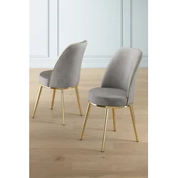 Hanah Home Set stolica Pefa, 45x91x42 cm, 4 komada, Zlatno-sive boje