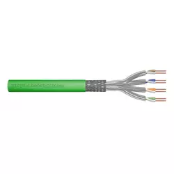 CAT 8.2 S-FTP install. cable, 2000 MHz, AWG 22/1 Dca, 500 m, drum, simplex, grün