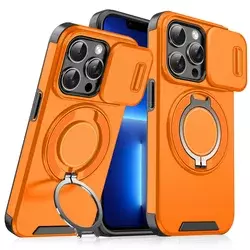 Maska za mobilni telefon iPhone 13 Pro CAMSHIELD RING STAND, Narandžasta