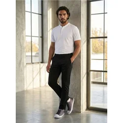 Sinsay - Pamučne slim chino pantalone - crno