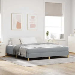Vidaxl Postelja z vzmetnico Taupe, rjava 180 x 200 cm