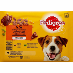 PEDIGREE Hrana za odrasle pse Piletina i Jagnjetina 4x100g