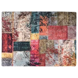 Vidaxl Pralna preproga Patchwork 120x180 cm večbarvna