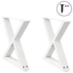 Noge za klub stolić 2 kom Bijele 50 x (42-43,3) cm Čelik
