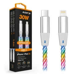 Aligator DATKP65 - USB kabl USB-C / Lightning sa LED osvetljenjem 30W PD 0,5m
