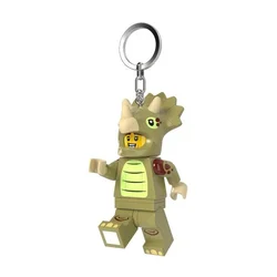 Lego Minifigure privezak za ključeve sa svetlom: Tip u kostimu triceratopsa ( LGL-KE238H )
