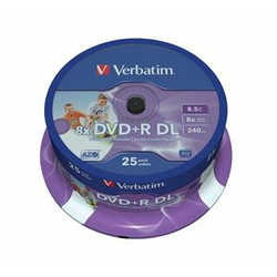 Verbatim DVD+R medij 8,5GB 8x DoubleLayer Printable, 25 kom