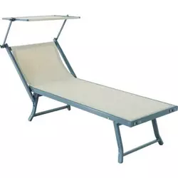 Ležaljka za plažu sa aluminijumskom tendom bež Bali