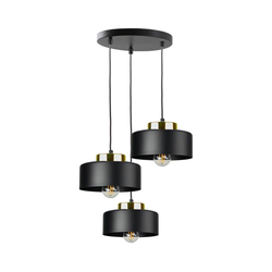 Luster na sajli IGNIA 3xE27/60W/230V crna/zlatna