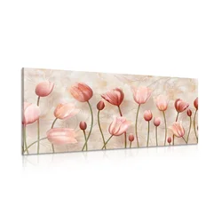 Slika svetlo rožnati tulipani - 80x40