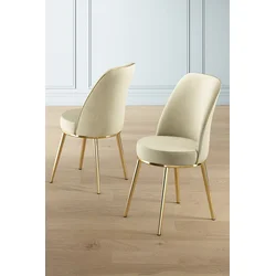 Hanah Home Set stolica Pefa, 45x91x42 cm, 6 komada, Zlatno-krem boje
