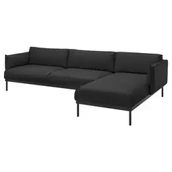 ÄPPLARYD Sofa 4-sed i lenjivac, Gunnared crna/siva