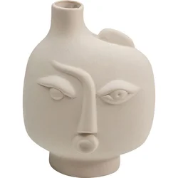 KARE 54247 Vaza Spherical Face leva, 16 cm, Bela