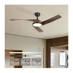 ZEVENTI - LED plafonski ventilator AERYS LED/24W/230V Wi-Fi Tuya crna/orah + daljinski upravljač