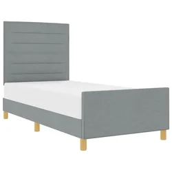 Vidaxl Konstrukcija postelje Svetlo siva 100 x 200 cm blago