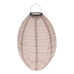 Tekstilna svetilka s solarno LED lučjo, 25 cm,rjava