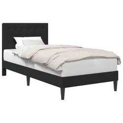 Vidaxl Konstrukcija postelje z vzglavjem Črna 80 x 200 cm Žamet