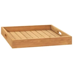 Vidaxl Servirni pladenj 50x50 cm trdna tikovina