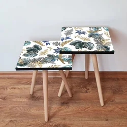 Hanah Home Set klub stočića 2Shp217, 2 komada, Šareni