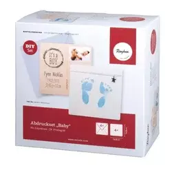 Rayher. Ustvarjalni set: Odtis nogice/rokice Baby, moder, 10-delni