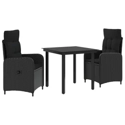 Set stolića za sofu s jastukom s jastukom 3 pcs Crna