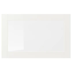 SINDVIK Staklena vrata, bela/bistro staklo, 60x38 cm