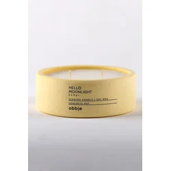 Conceptum Hypnose Betonska sveća Hello Moonlight Flat, Parafin i soja, Miris vanile i mančmelou, 12 cm, Žuta