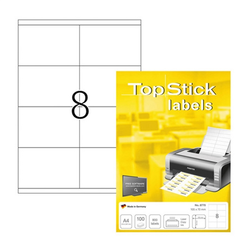 HERMA etikete TOPSTICK 105 x 70 mm, 8, 100, Bela