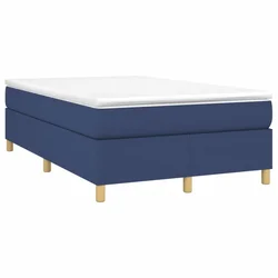Vidaxl Box spring postelja z vzmetnico modra 120x190 cm blago