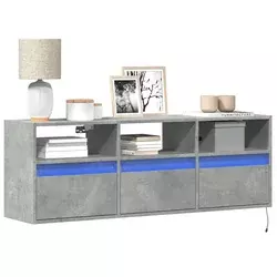 Zidni TV ormarić s LED svjetlima boja betona 130 x 31 x 45 cm